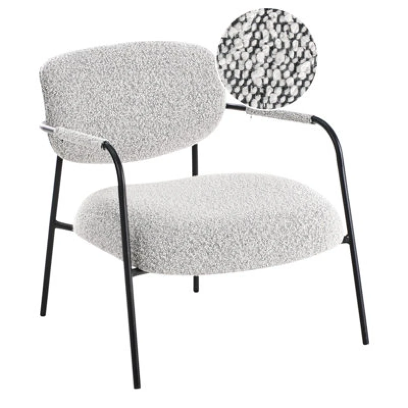 Image of Beliani Armchair Black And White Ausvika