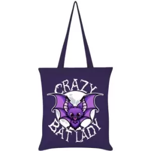 Image of Grindstore Crazy Bat Lady Tote Bag (One Size) (Purple) - Purple