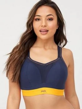 Image of Panache Non Wired Sports Bra - Navy/Orange, Navy/Orange, Size 28E, Women