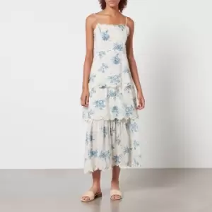 Image of Never Fully Dressed Peony Printed Cotton-Gauze Dress - UK 12