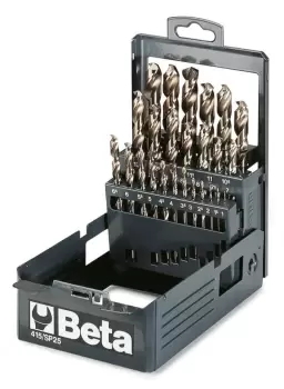 Image of Beta Tools 415/SP19. 19pc HSS-CO 8% Entirely Ground Twist Drill Set in Case