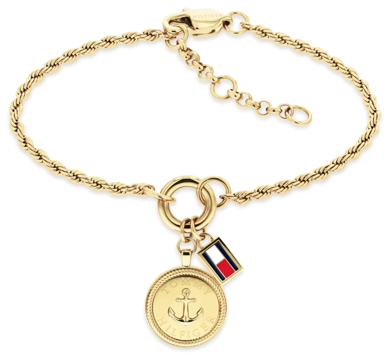 Image of Tommy Hilfiger 2781030 Nautical Charms Gold-Tone Anchor Rope Jewellery