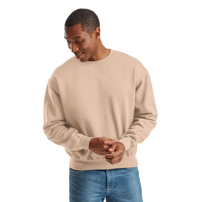 Image of Fruit of the Loom Mens Supercotton Sweatshirt in Light Beige Size: Small Light Beige Male S