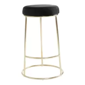 Image of Olivia's Minerva Bar Stool in Black Velvet & Gold