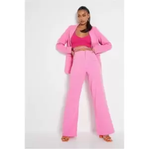 Image of I Saw It First Hot Pink Linen Wide Leg Trousers With Tie Waist - Pink