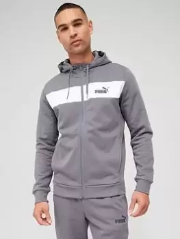 Image of Puma Full Zip Panel Tracksuit, Grey, Size S, Men