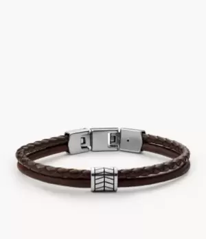 Image of Fossil Men Multistrands Silver-tone Stainless Steel Multi Strand Bracelet