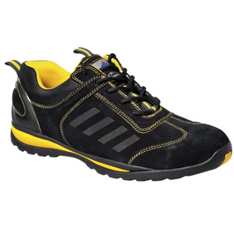 Image of Portwest Steelite Lusum S1P HRO Safety Trainers FW34BKR40 Colour: Black / Yellow