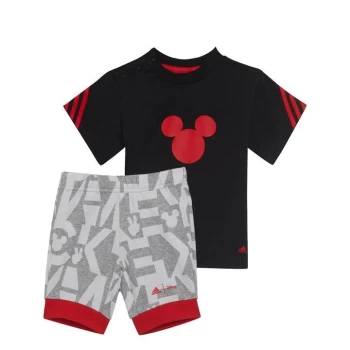Image of adidas x Disney Mickey Mouse Summer Set Kids - Black / Vivid Red