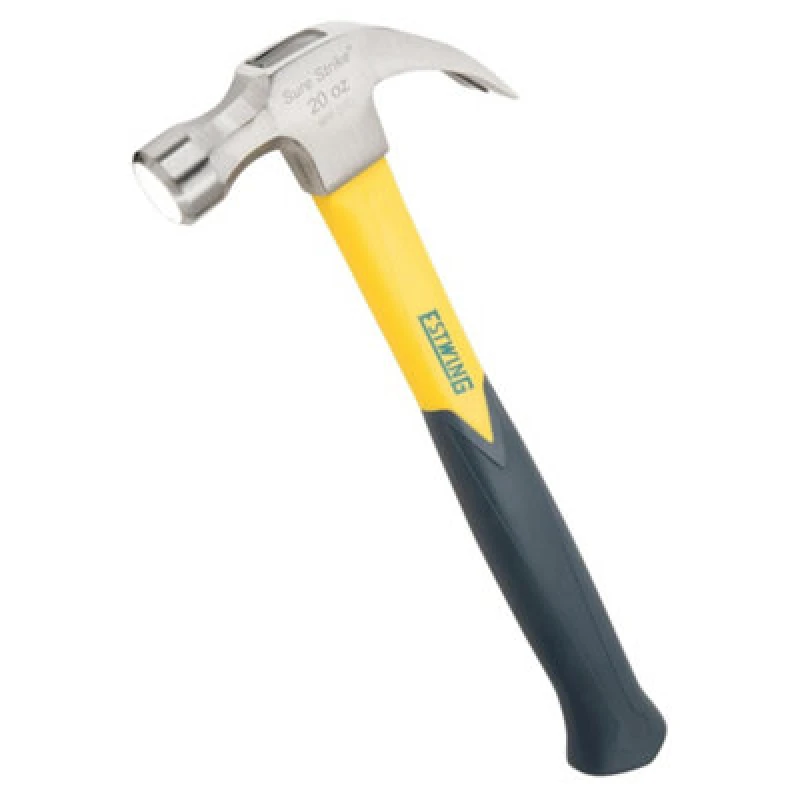 Image of Draper 24082 Estwing Emrf20C Sure Strike Curved Claw Hammer With Fibreglass Handle, 20Oz/567G