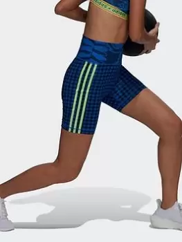 Image of adidas Farm Rio Bike Shorts, Blue, Size S, Women