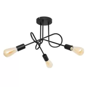 Image of Oxford Multi Arm Semi Flush Ceiling Light Black 50cm