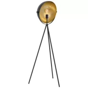 Image of Eglo Darnius Tripod Floor Lamp Black, Gold
