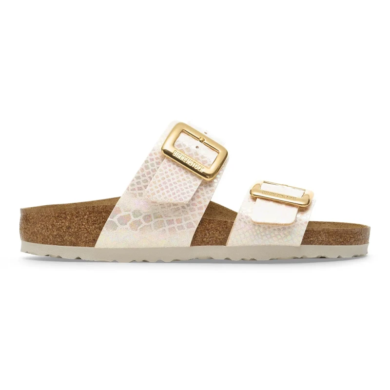 Image of Birkenstock Synthetic buckle sandals For Her Birkenstock Sydney Birko-Flor Marron Female 40 Etroit