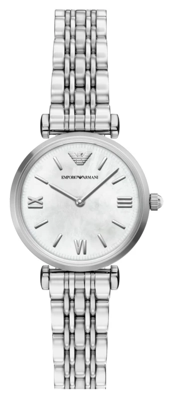Image of Emporio Armani AR11768 Gianni T-Bar (28mm) White Mother-of- Watch