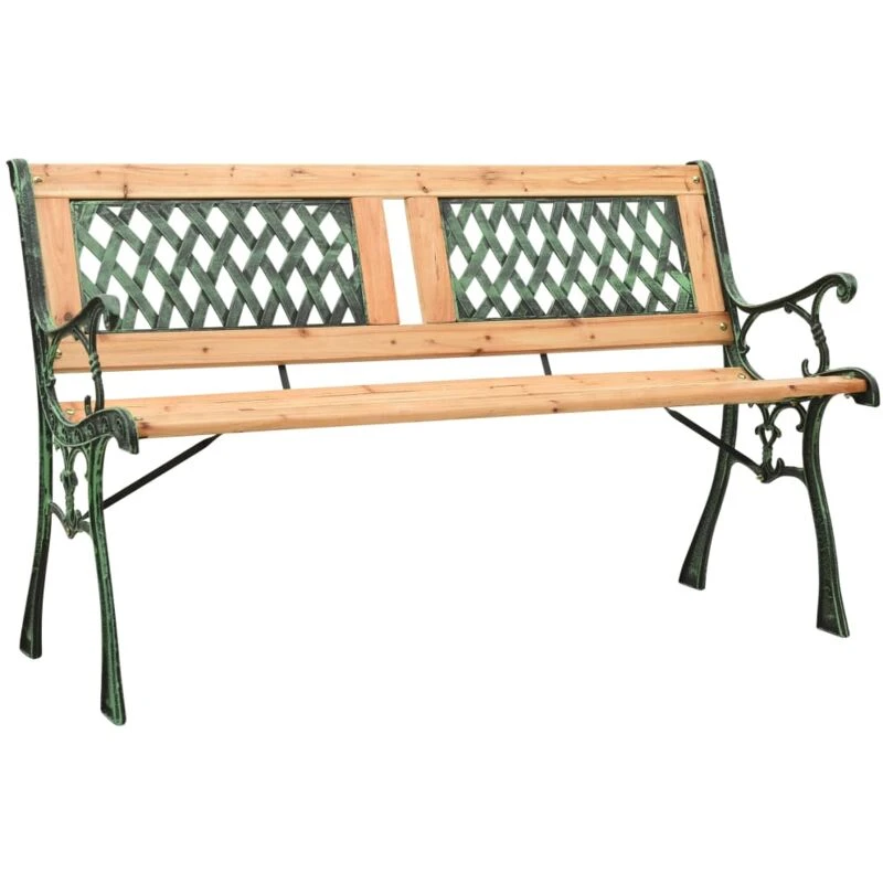 Image of VIDAXL Garden Bench 122cm Cast Iron and Solid Firwood vidaXL 8720286106976