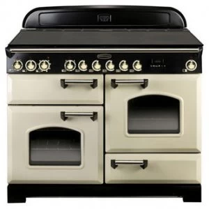 Image of Rangemaster 81350 110cm CLASSIC DELUXE Ceramic Range Cream Brass Trim