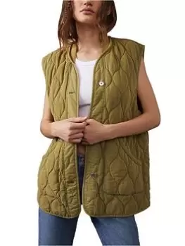 Image of Free People Billy Quilted Vest - Adventurer Green