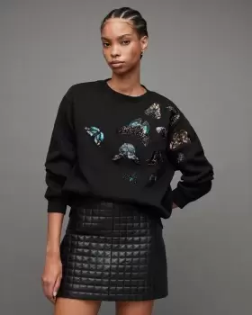 Image of AllSaints Pippa Diana Butterffly Print Sweatshirt