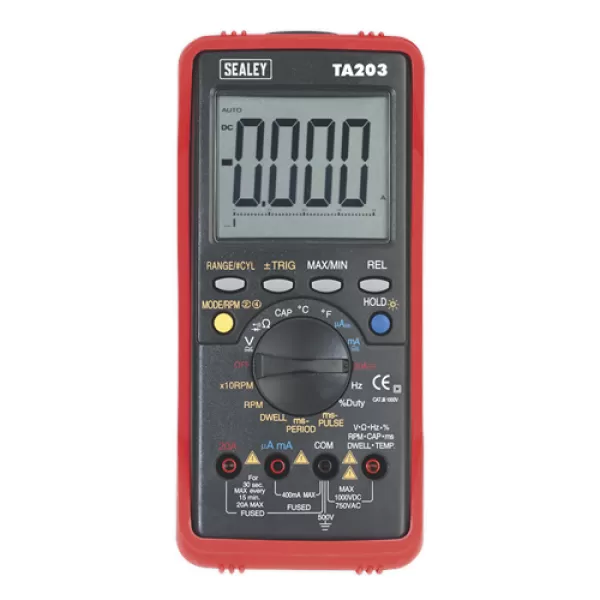 Image of Sealey TA203 Digital Multimeter 15 Function Bar Graph/PC Link