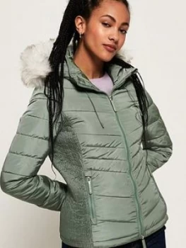Image of Superdry Luxe Fuji Jacket - Turquoise , Turquoise, Size 8, Women