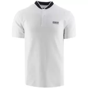 Image of Barbour International White Tipped Sports Collar Polo Shirt