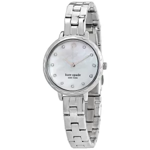 Image of Kate Spade New York Womens Morningside Three-Hand Stainless Steel Watch - Silver