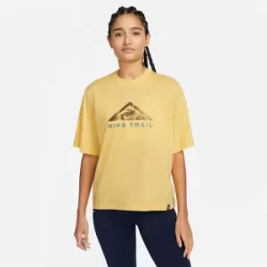 Image of Nike Dri-FIT Trail Womens Short Sleeve Tee - Yellow