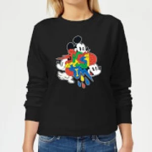 Image of Disney Mickey Mouse Vintage Arrows Womens Sweatshirt - Black - S