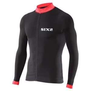 Image of SIXS Bike 4 Stripes Long Sleeve Jersey Black/Red Medium