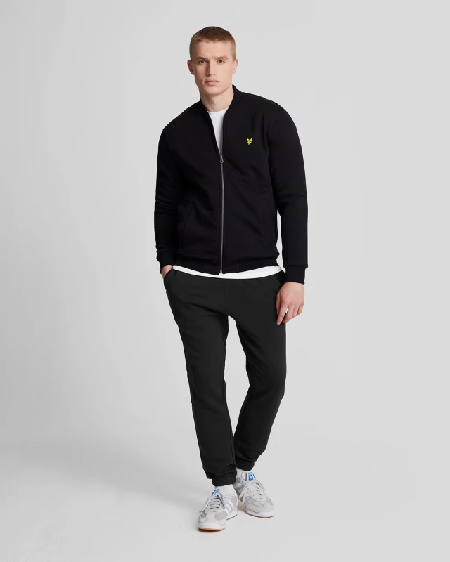 Image of Lyle and Scott Slim Jogging Pants Closed Hem Woven Tracksuit Bottoms S Black 49019103350