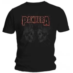 Image of Pantera Watermarked Skulls Mens Black T Shirt: Medium