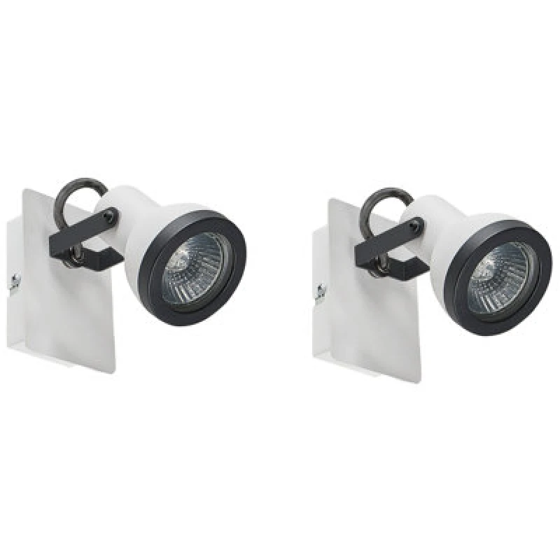 Image of Beliani Set Of 2 Spotlight Lamps Baro Adjustable Metal White