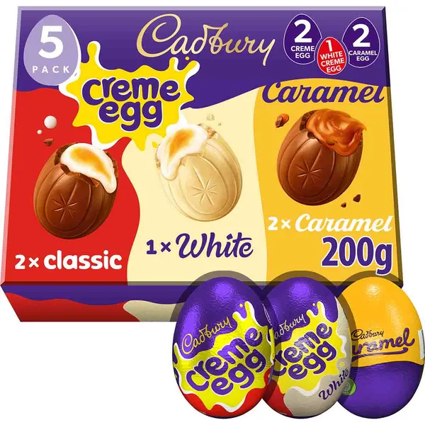 Image of Cadbury Gifts Direct Cadbury Mixed Chocolate Filled Egg 5 Pack (200g) 4299146