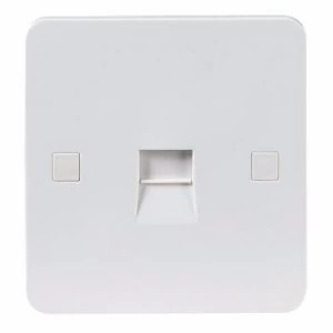 Image of KnightsBridge Pure 4mm 1G White Telephone Extension Socket Flush Wall Switch