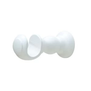Image of Colours Modern White Wood Curtain Pole Bracket Dia28mm
