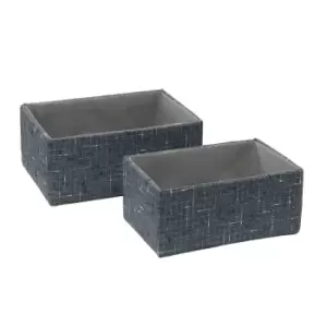 Image of JVL Shadow Rectangular Fabric Storage Baskets Set Of 2