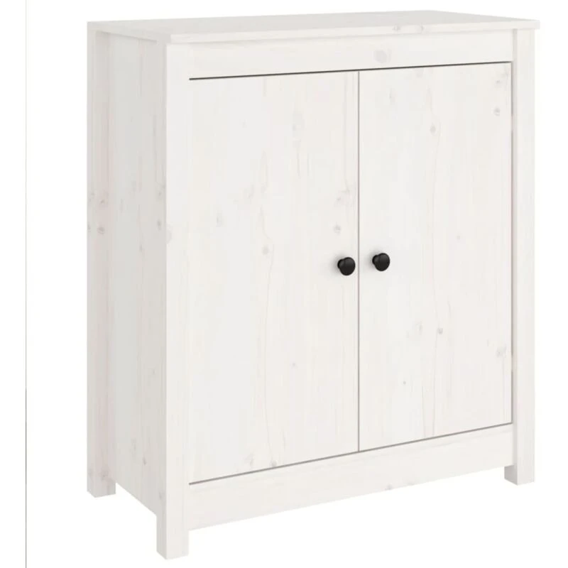 Image of vidaXL Sideboard White 70x35x80cm Solid Wood Pine, White 813720
