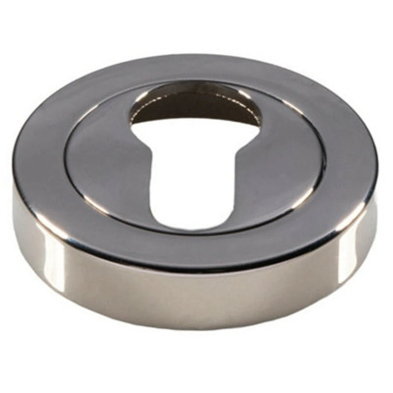 Image of Loops 50mm Euro Profile Round Escutcheon Concealed Fix Polished Nickel Keyhole Cover Metallics unisex