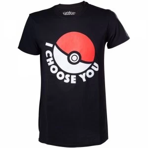 Image of Pokemon I Choose You Mens Medium Black T-Shirt