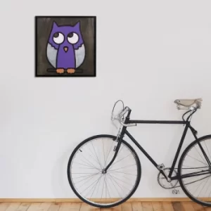 Image of Purple Owl Black White Purple Decorative Wooden Wall Accessory