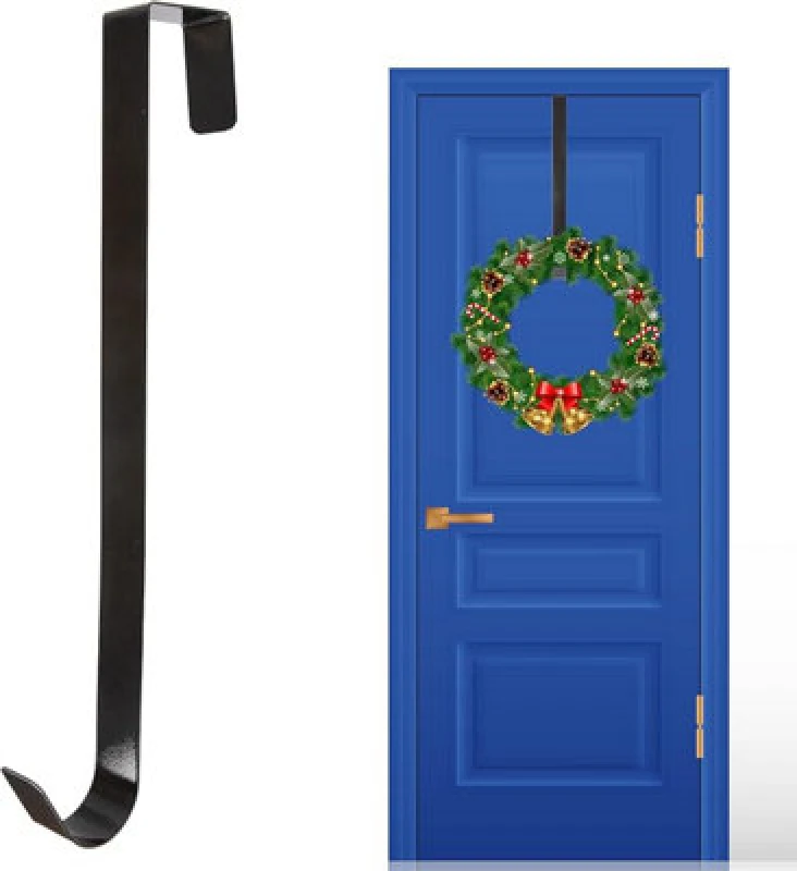 Image of Shatchi 38Cm Metal Wreath Hanger Black - Sleek And Modern Design