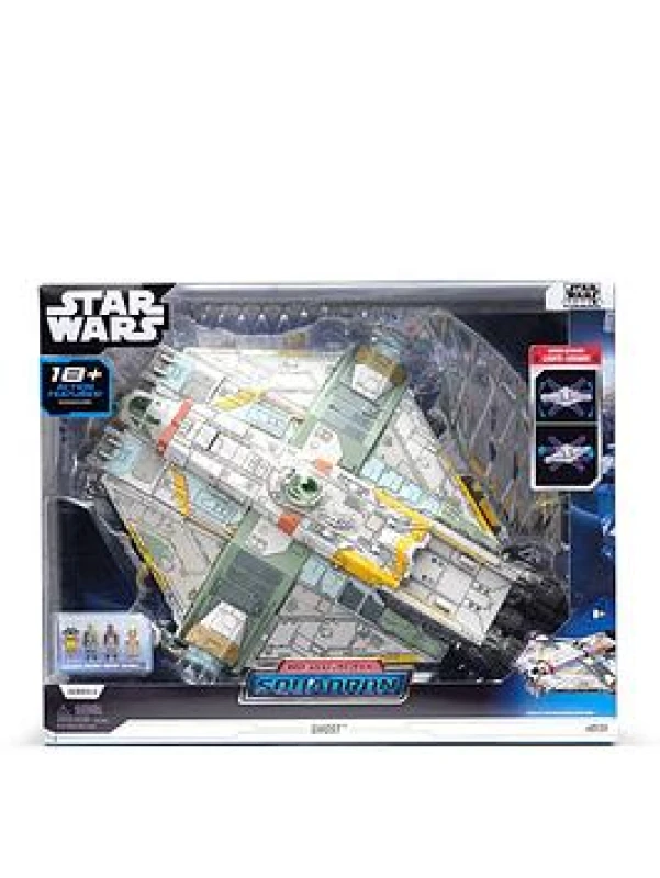 Image of STAR WARS Micro Galaxy Squadron Ghost - 15-Inch Vehicle with Motion and Button Activated Lights and Sounds plus Four 1-Inch Micro Figure Accessories