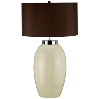 Image of Victor - 1 Light Large Table Lamp - Cream, E27 - Elstead