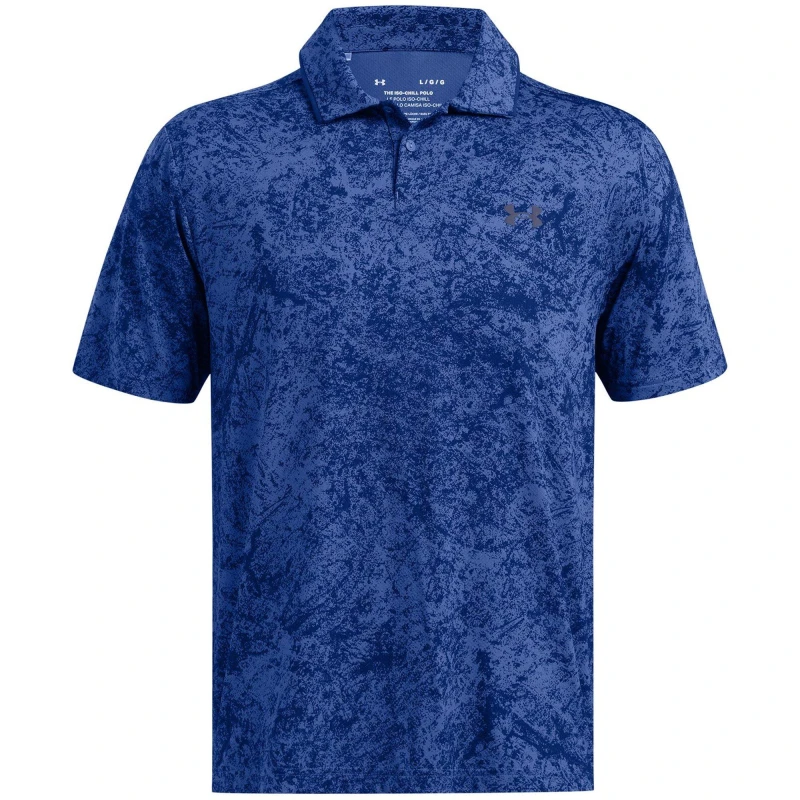 Image of Under Armour Mens Iso Chill Short-Sleeve Performance Polo Shirt Blue male S