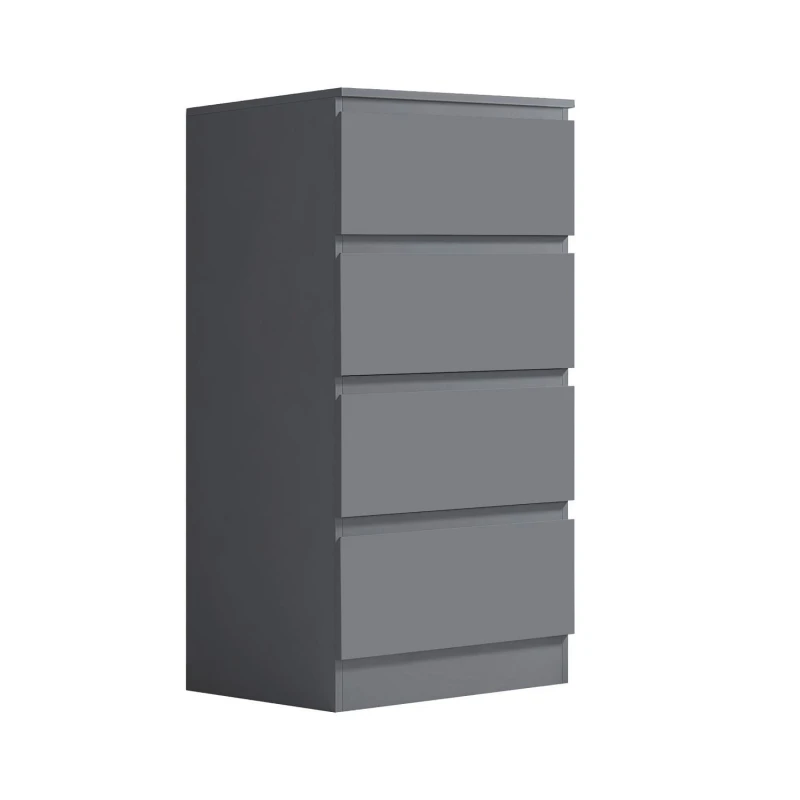 Image of FWStyle FWStyle 4 Drawer Dark Grey Chest Of Drawers Scratch Resistant Grey One Size Unisex 5056413123466