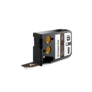 Image of Dymo 1868787 White on Brown Label Tape 19mm x 7.5m