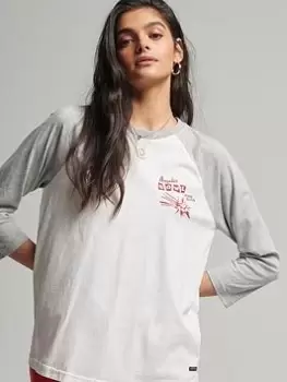 Image of Superdry Vintage Surf Ranchero Top - White, Size 10, Women