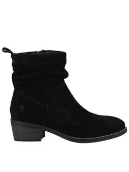 Image of Hush Puppies Iris Ruched Ankle Boot - Black, Size 4, Women