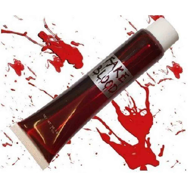 Image of Shatchi 10Pcs Halloween Fake Blood Tubes 28ml - Horror Zombie Makeup for Face/Body Red unisex